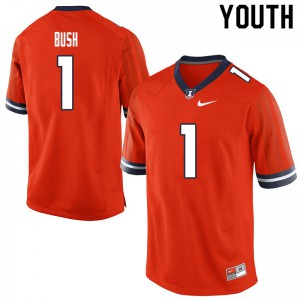 Youth Illinois #1 AJ Bush Orange Stitch Jerseys 433829-826