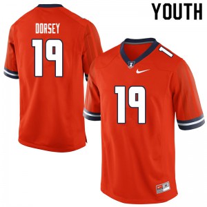 Youth Fighting Illini #19 Lou Dorsey Orange Stitched Jerseys 710025-105