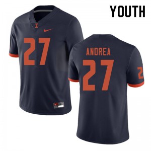 Youth Illinois Fighting Illini #27 Alec Andrea Navy Stitched Jersey 879496-516