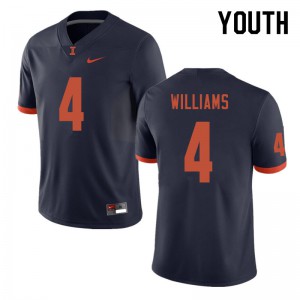 Youth University of Illinois #4 Bennett Williams Navy Player Jersey 278496-601