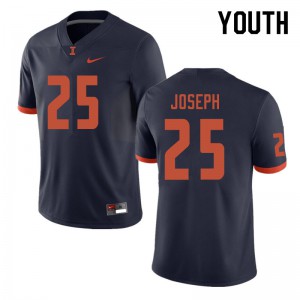 Youth Fighting Illini #25 Kerby Joseph Navy Embroidery Jersey 353638-564