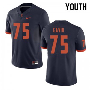 Youth University of Illinois #75 Kurt Gavin Navy Player Jersey 450455-783