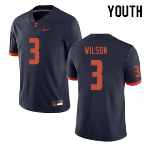 Youth University of Illinois #3 Tavon Wilson Navy Football Jersey 495291-190