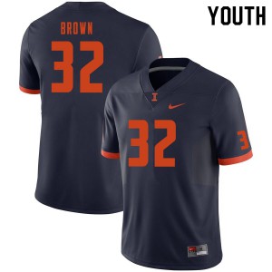Youth Fighting Illini #32 Chase Brown Navy College Jersey 393662-465