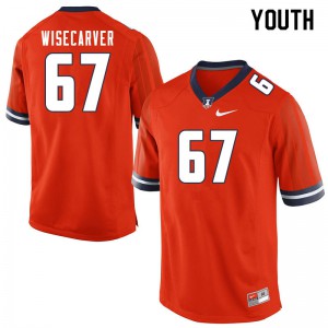 Youth University of Illinois #67 Brody Wisecarver Orange Football Jersey 651021-663