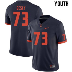 Youth Illinois #73 Josh Gesky Navy High School Jerseys 671059-201