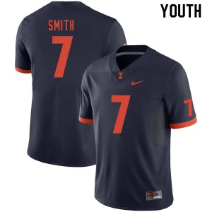 Youth Fighting Illini #7 Kendall Smith Navy Embroidery Jerseys 537193-610