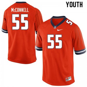 Youth University of Illinois #55 Sed McConnell Orange Stitched Jersey 950799-125