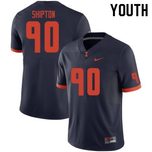 Youth Illinois #90 Anthony Shipton Navy College Jersey 951410-752