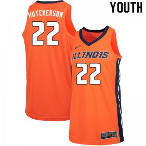 Youth University of Illinois #22 Austin Hutcherson Orange Official Jerseys 863303-300