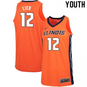 Youth University of Illinois #12 Brandon Lieb Orange Stitched Jerseys 978408-768