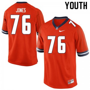 Youth Illinois #76 Brevyn Jones Orange College Jersey 382072-452