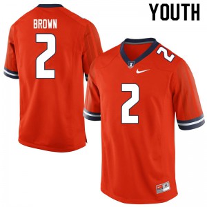 Youth University of Illinois #2 Chase Brown Orange Football Jerseys 461824-111