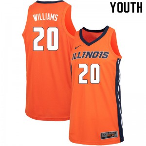 Youth University of Illinois #20 Da'Monte Williams Orange University Jersey 198731-768