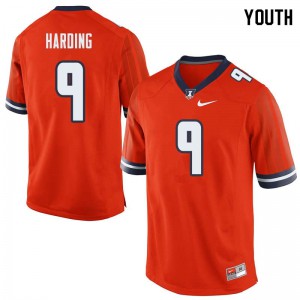 Youth University of Illinois #9 Dele Harding Orange Stitch Jersey 784811-813