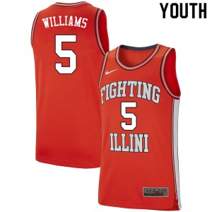 Youth University of Illinois #5 Deron Williams Retro Orange Stitch Jerseys 649547-603