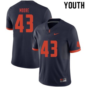 Youth Illinois #43 Griffin Moore Navy College Jerseys 811871-696