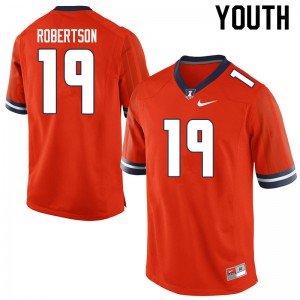Youth Illinois #19 Hugh Robertson Orange Stitch Jersey 339915-823