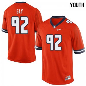 Youth Illinois #92 Isaiah Gay Orange Embroidery Jersey 834742-297