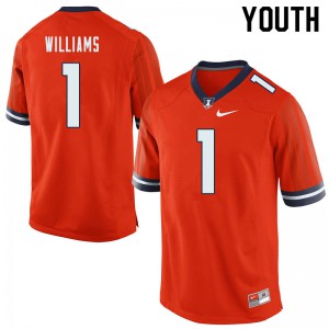 Youth University of Illinois #1 Isaiah Williams Orange Stitch Jerseys 214149-516