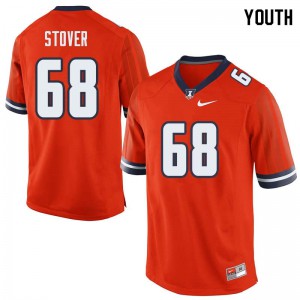 Youth University of Illinois #68 Jake Stover Orange Stitched Jerseys 992865-506