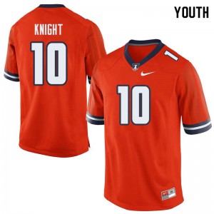 Youth Illinois #10 James Knight Orange Stitch Jerseys 372296-319