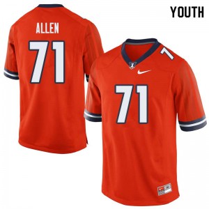 Youth University of Illinois #71 Jeff Allen Orange Football Jersey 157924-200