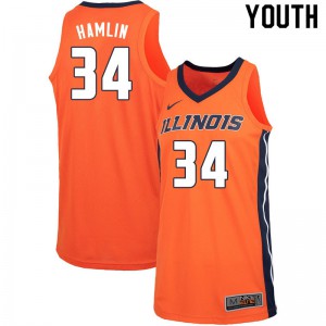 Youth University of Illinois #34 Jermaine Hamlin Orange Stitched Jersey 256161-772