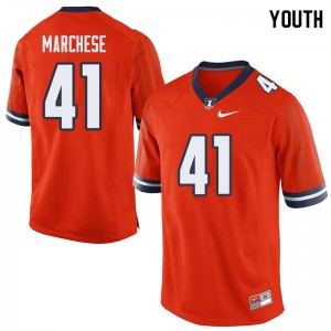 Youth Illinois #41 Jimmy Marchese Orange Stitch Jerseys 841416-922