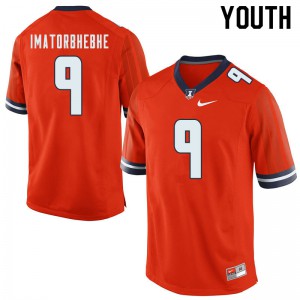 Youth Illinois #9 Josh Imatorbhebhe Orange Embroidery Jersey 231339-365