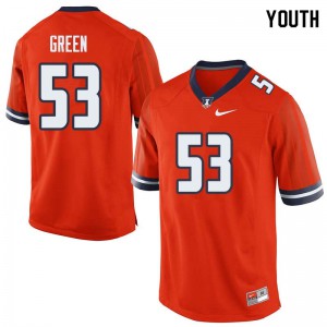 Youth Illinois #53 Kendrick Green Orange Stitched Jerseys 496982-526