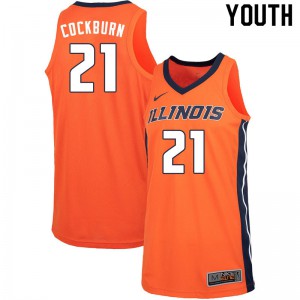 Youth Illinois Fighting Illini #21 Kofi Cockburn Orange Basketball Jersey 146282-411