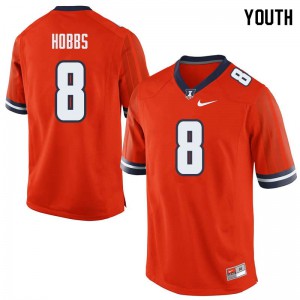 Youth Illinois #8 Nate Hobbs Orange NCAA Jersey 985924-700