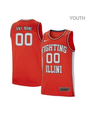 Youth Illinois Fighting Illini #00 Custom Retro Orange High School Jerseys 452180-446