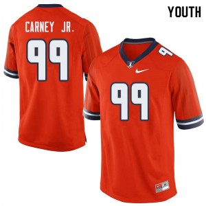 Youth Fighting Illini #99 Owen Carney Jr. Orange Embroidery Jersey 726677-632