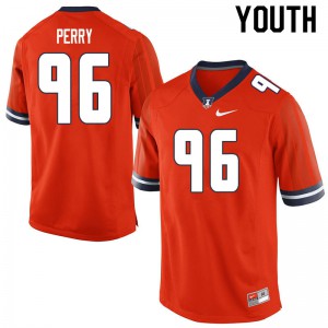 Youth University of Illinois #96 Roderick Perry Orange Official Jersey 833242-278