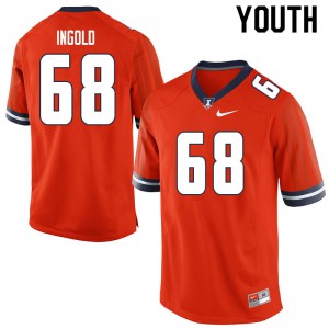 Youth University of Illinois #68 Ryan Ingold Orange Football Jerseys 140963-893