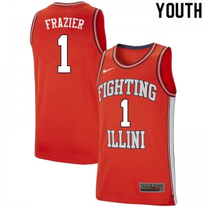 Youth Illinois Fighting Illini #1 Trent Frazier Retro Orange Alumni Jersey 274042-251