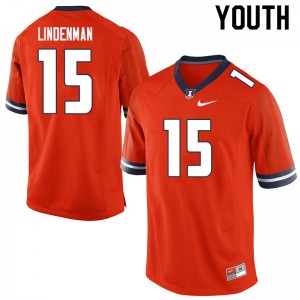 Youth University of Illinois #15 Ty Lindenman Orange College Jersey 923650-594